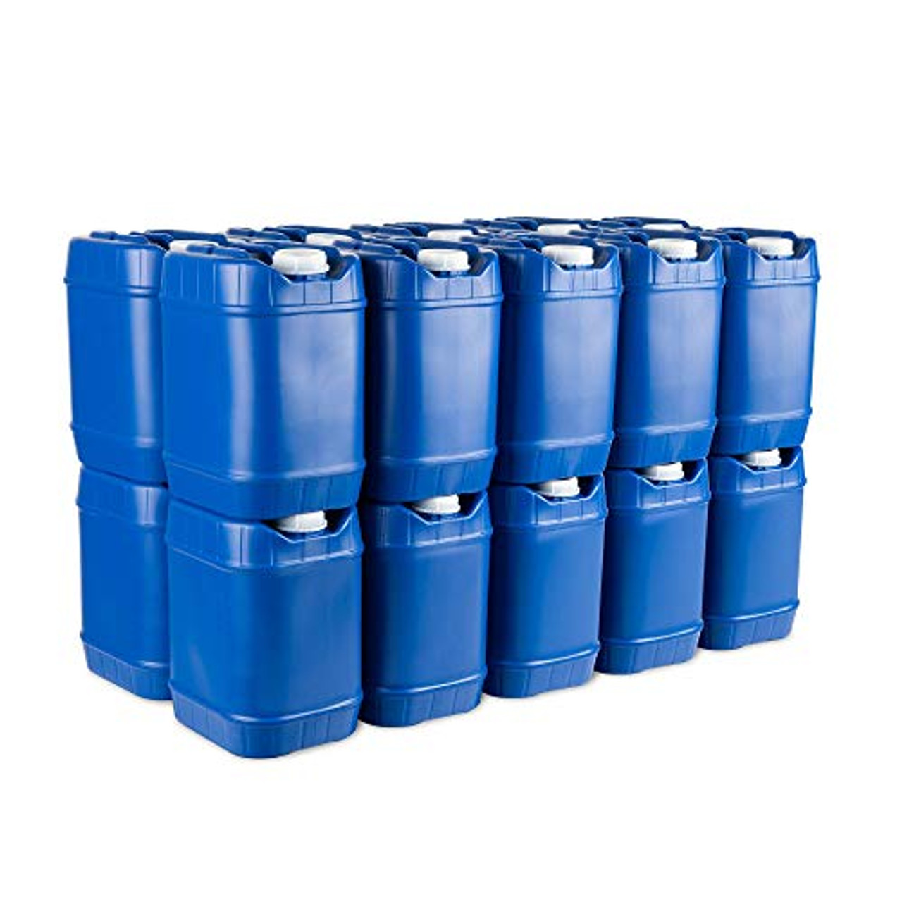 Blue emergency water storage containers