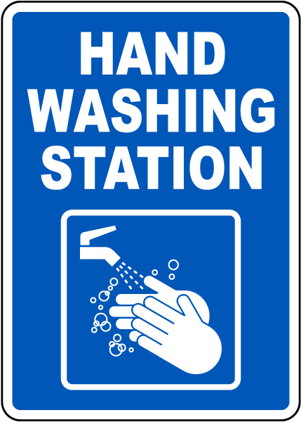 Hand washing station hygiene sign